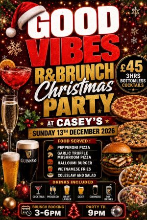 2026 Good Vibes R&Brunch Christmas Party Sunday 13th December 3-9pm
