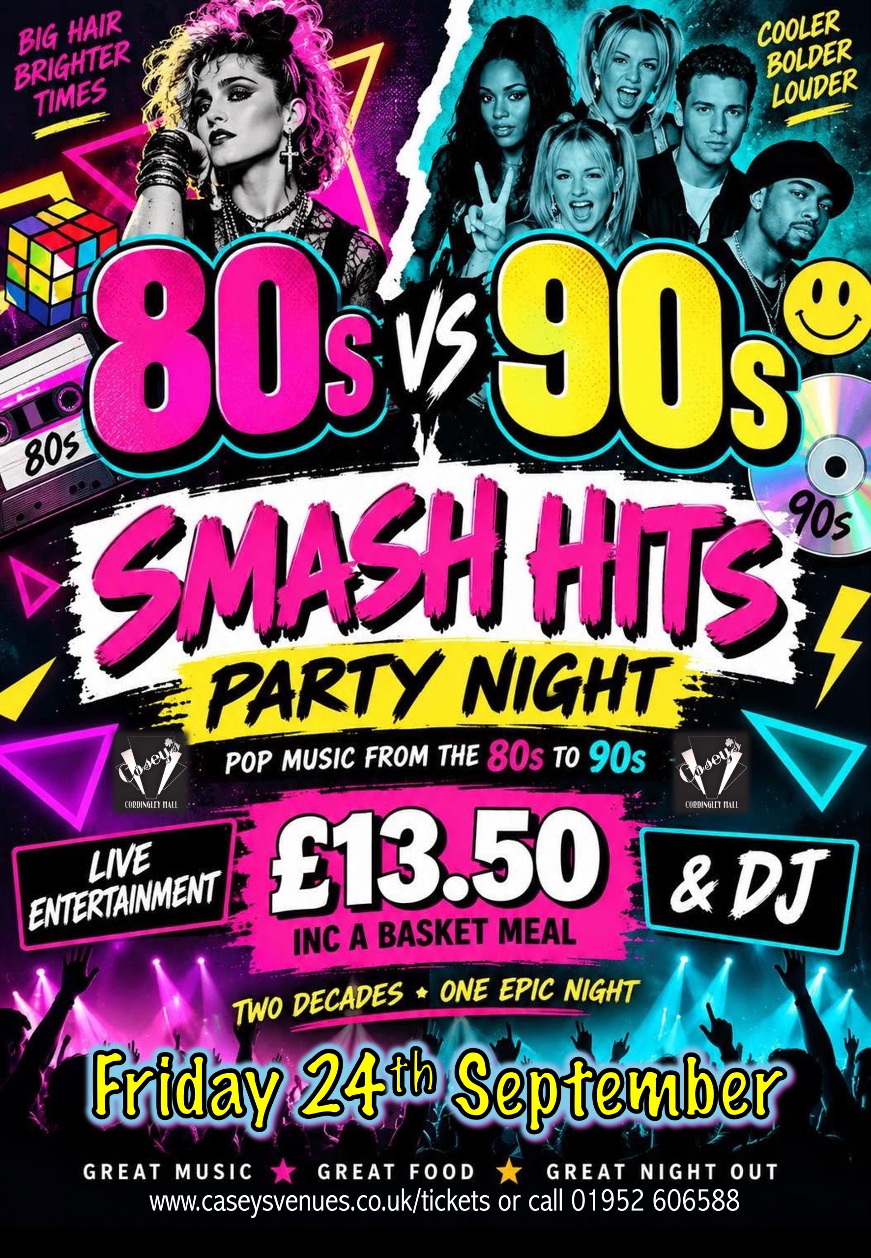 2027 Friday 24th September Smash Hits 80s vs 90s  Party Night