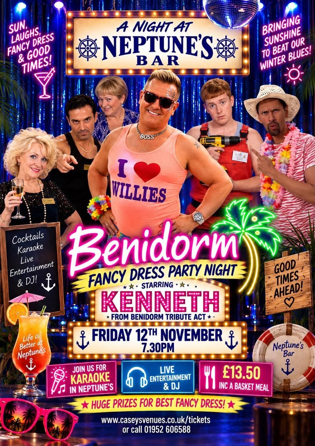 2027 Friday 12th November Benidorm Fancy Dress @ Neptunes Party Night
