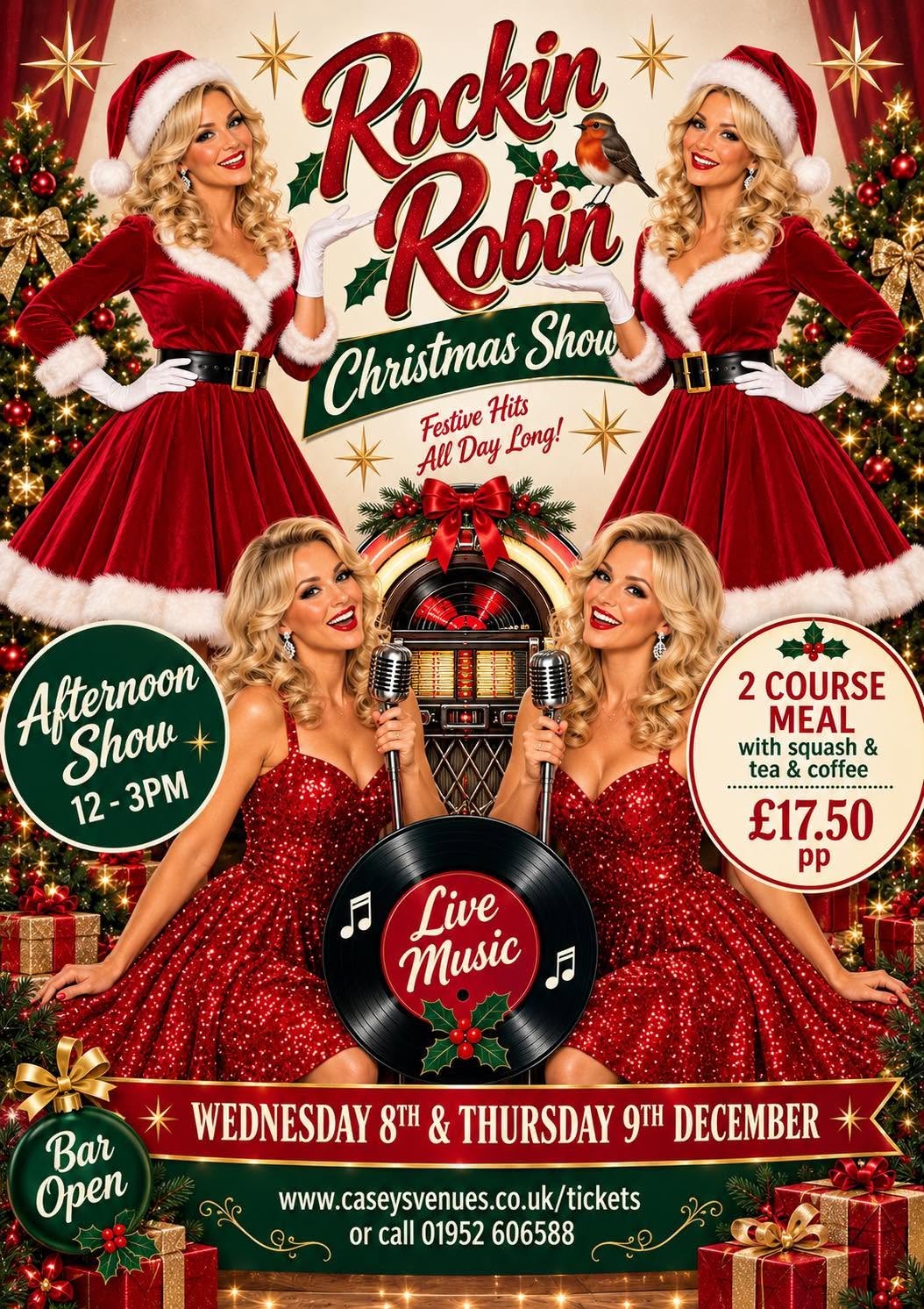 2027 Wednesday 8th December & Thursday 9th December Afternoon show Rockin Robin Christmas
